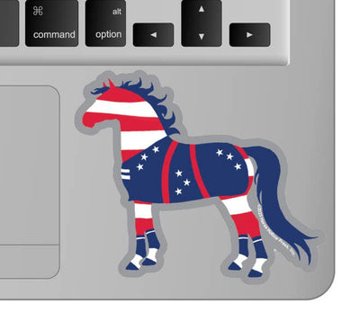 3" Tumbler Horse Sticker / Patriotic American / WATERPROOF