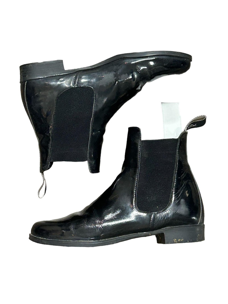Ovation Paddock Boot  - Patent Pull On Boot Black Size 7 - USED