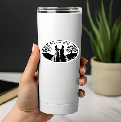 3" Tumbler Horse Sticker / Happy Place Trail  / WATERPROOF