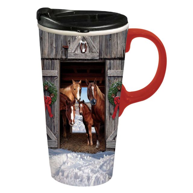 Horse Family Christmas Mug