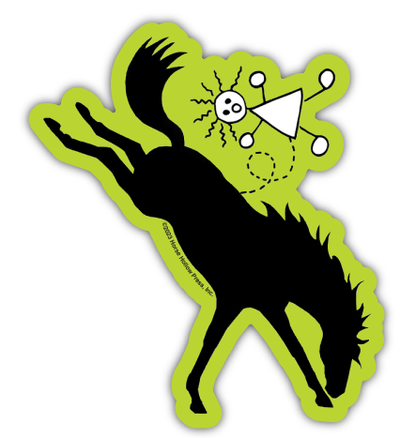 3" Tumbler Horse Sticker / Green Bucking Horse / WATERPROOF