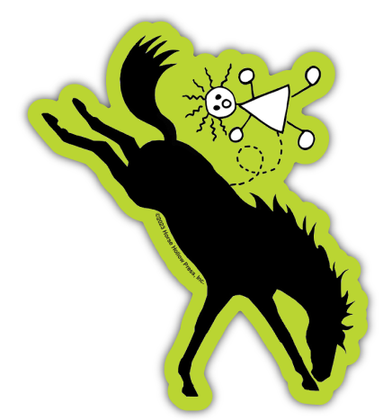 3" Tumbler Horse Sticker / Green Bucking Horse / WATERPROOF