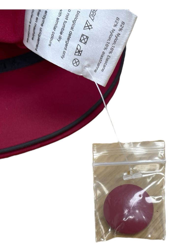 LeMieux Pom Hat Silk - Red/Grey - One Size Fits Most - USED