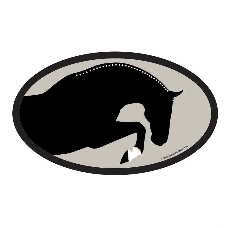 Oval Equestrian Horse Sticker / Hunter Horse / WATERPROOF
