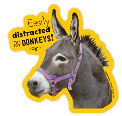 3" Tumbler Donkey Sticker / Easily Distracted / WATERPROOF