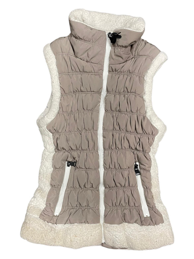 Calvin Klein Fleece Vest - Tan/White - S - USED