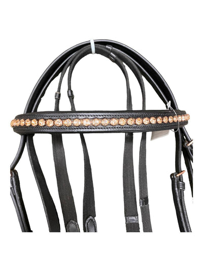 Plymouth Bridle With Reins - Black/Rose Gold - F/S - USED