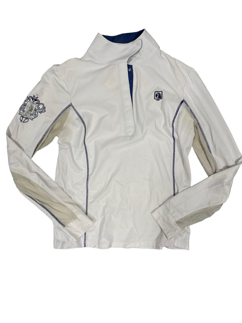ROMFH Chill LS Show Shirt - White/Navy - S - USED