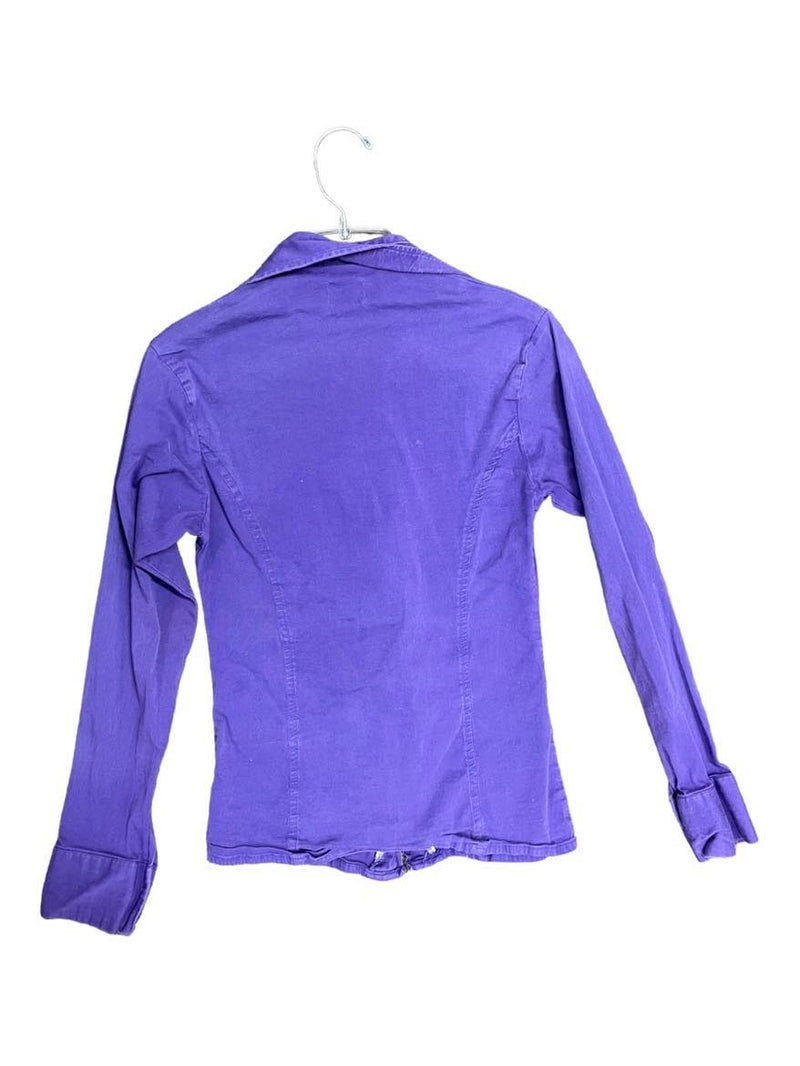 Zip Up Western Shirt - Purple - M *Broken Zipper on Sleeve* - USED