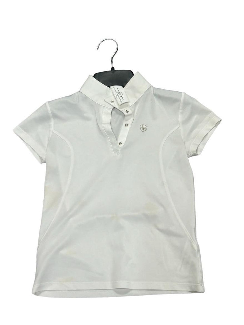 Ariat SS Show Shirt - White - Youth M - USED