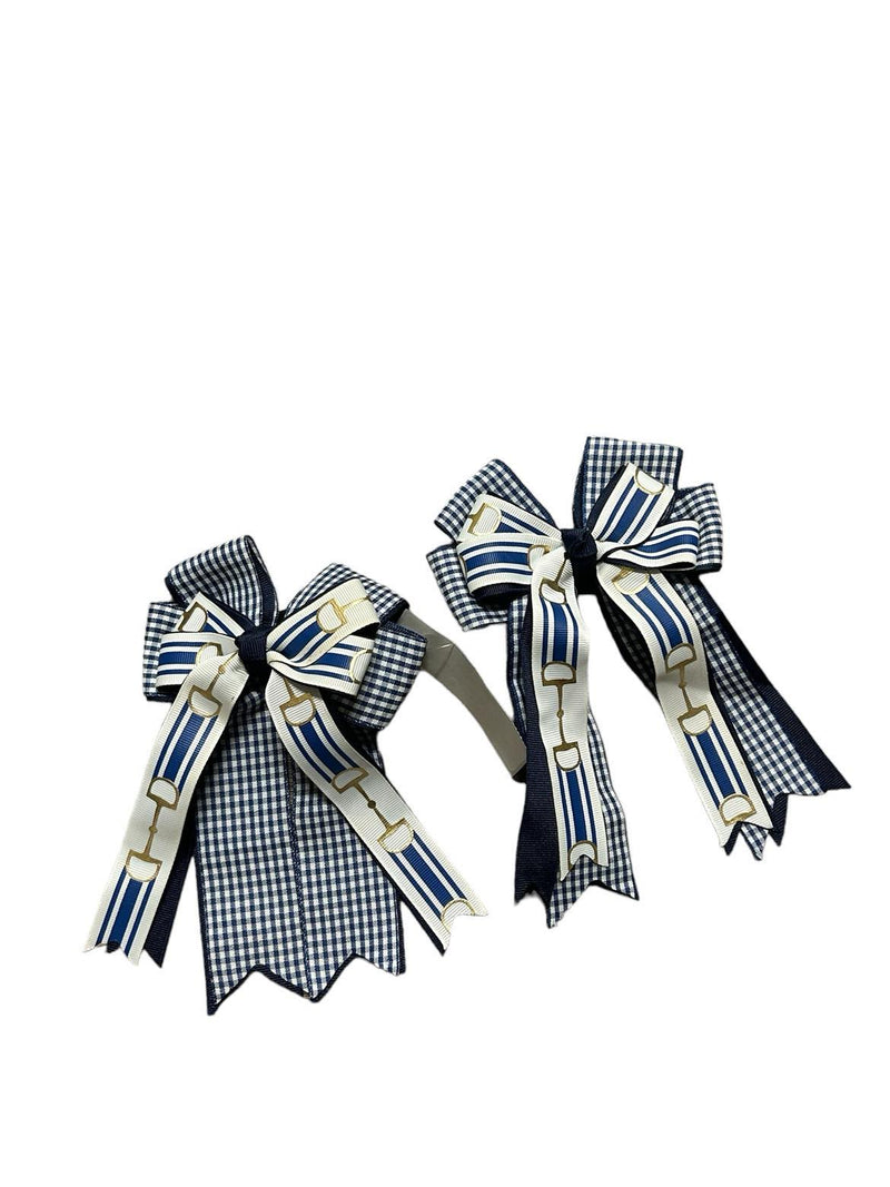 Braid Bows - Blue Bit Pattern - USED