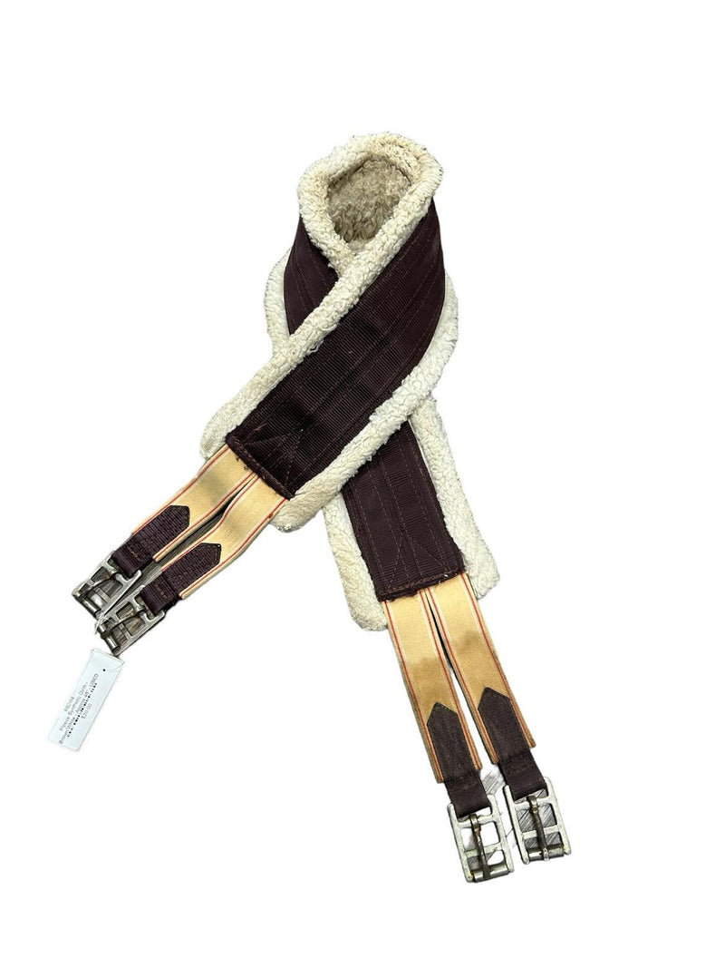 Fleece Synthetic Girth - Brown/White - Approx 48" - USED