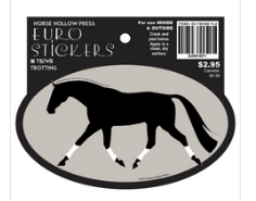 Oval Equestrian Horse Sticker / Swingy Trot / WATERPROOF