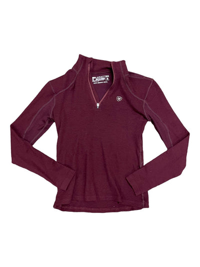 Ariat Merino Wool 1/4 Zip - Maroon - XS - USED