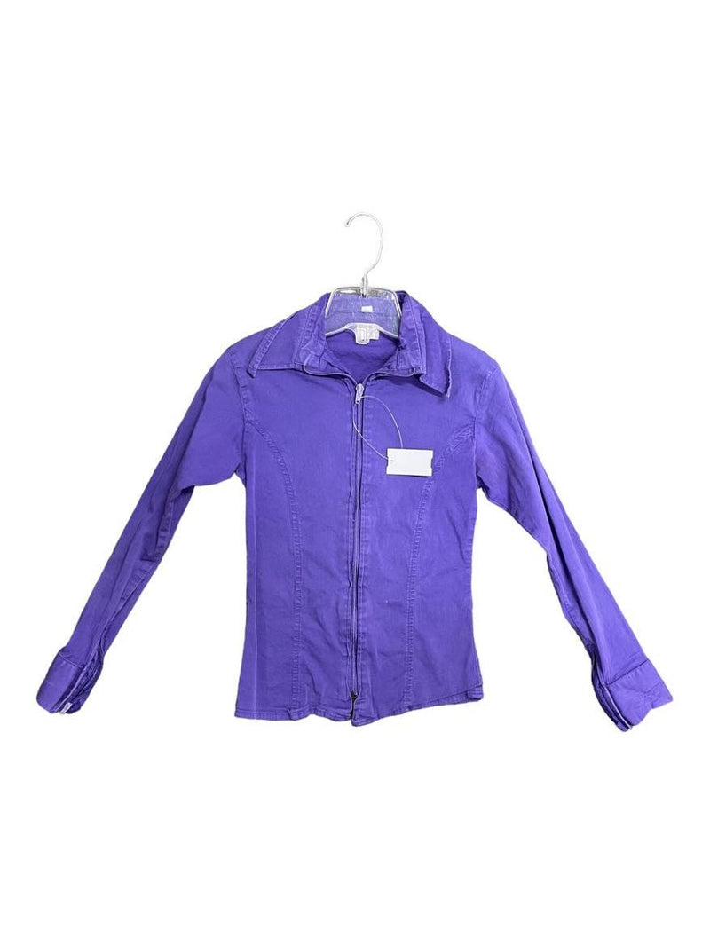 Zip Up Western Shirt - Purple - M *Broken Zipper on Sleeve* - USED