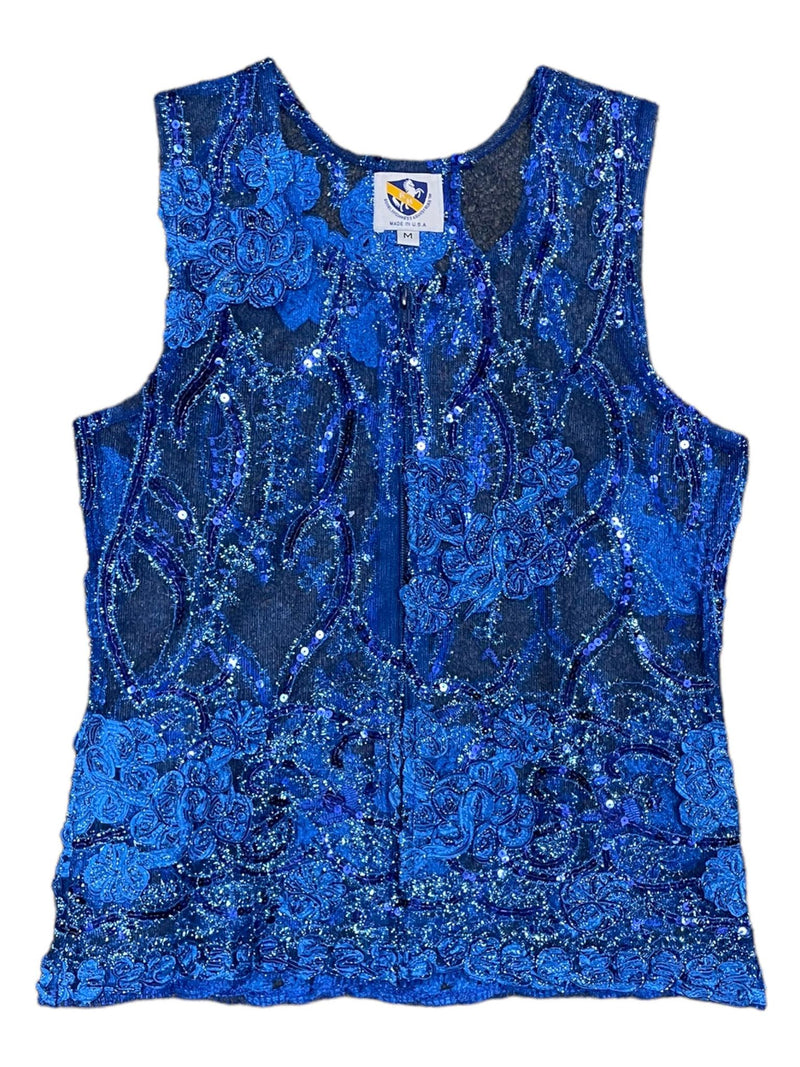 Royal Highness Western Vest - Sparkly Blue - M - USED