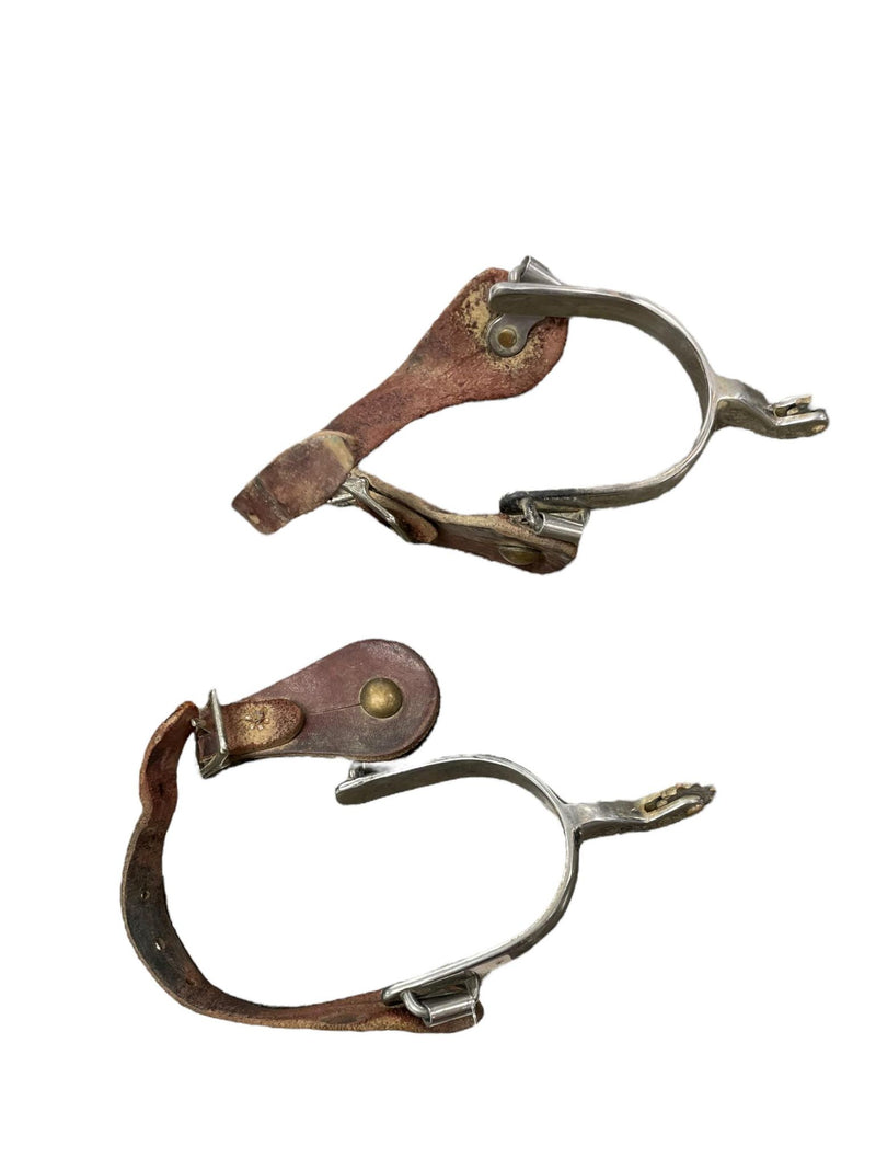 Western Rowel Spurs W/ Straps - SS/Brown - USED