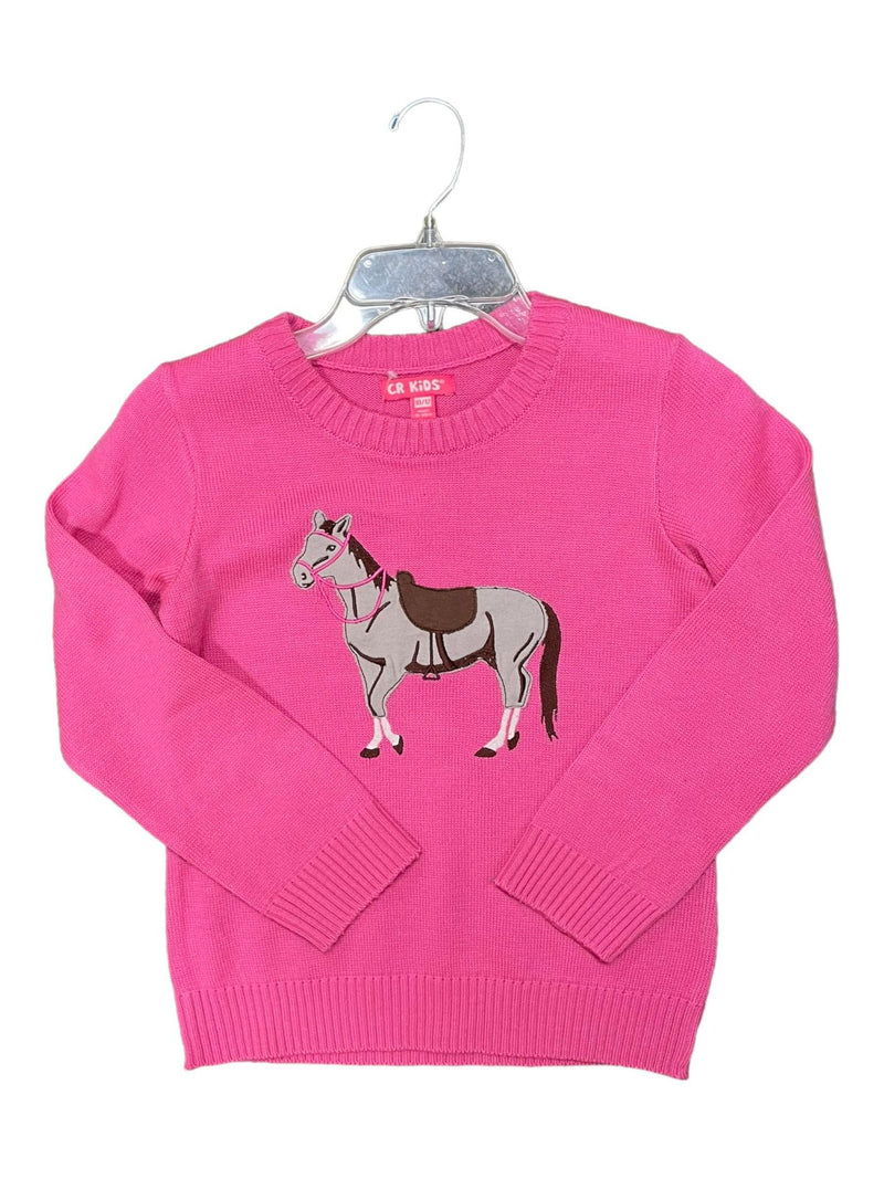 CR Kids Sweater - Pink Horse - Youth 10/12 - USED