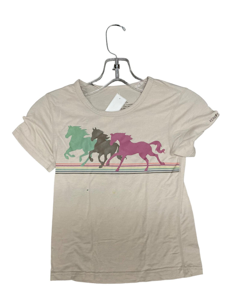 Kerrits 3 Horse Tee - Cream - Youth S - USED