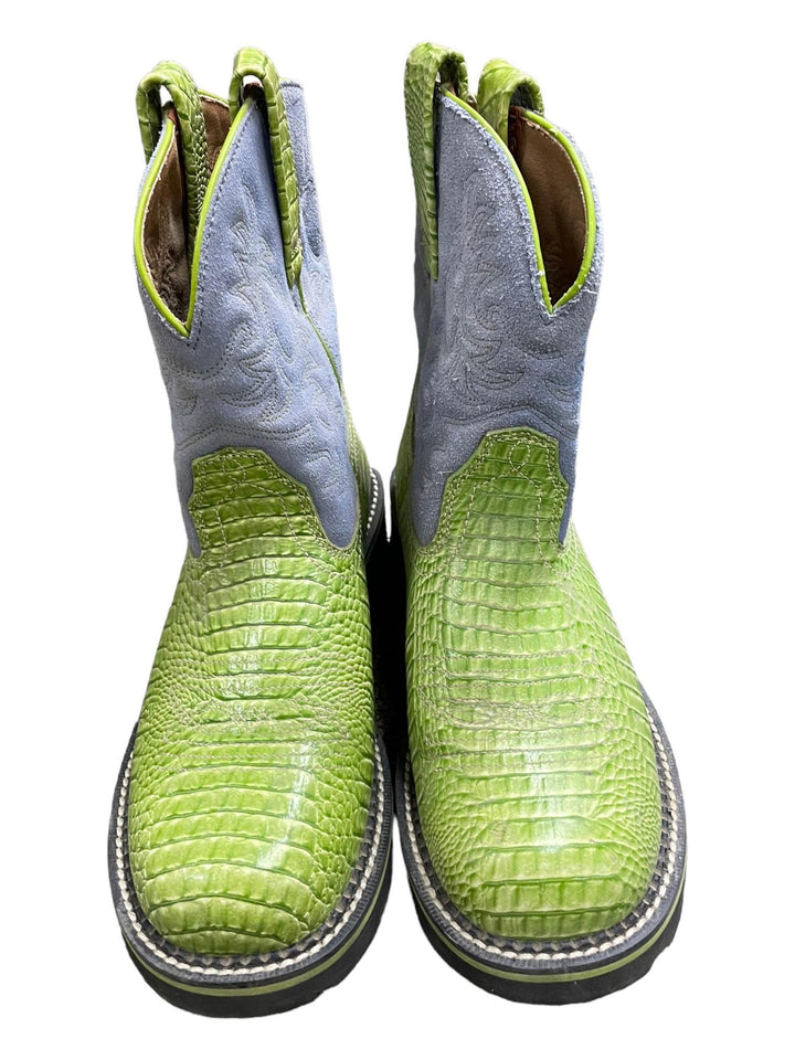 Ariat Fatbaby Cowboy Boots Blue/Green Suede USED