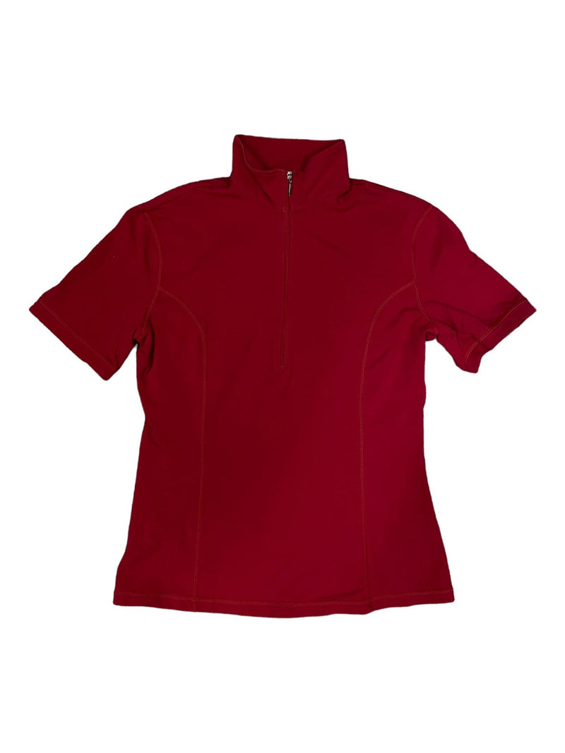 Goode Rider 1/4 Zip SS Top - Red - M - USED