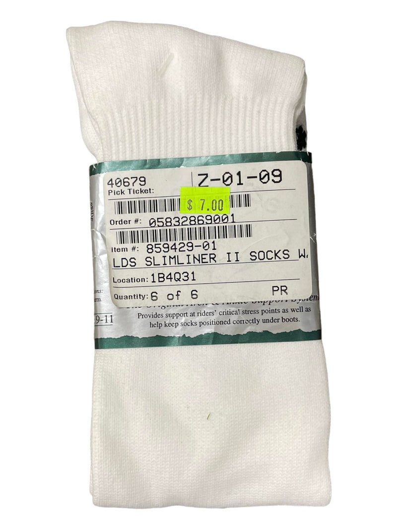 On Course Slimliner Socks *NWT* - White - Ladies 9-11 - USED