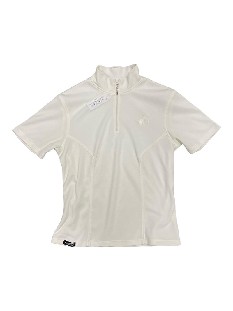 Arista SS 1/4 Zip Coolplus Top  - White - S - USED