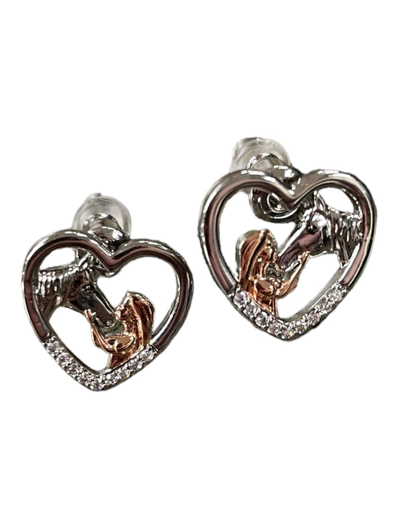 Heart Horse Earrings - SS - USED