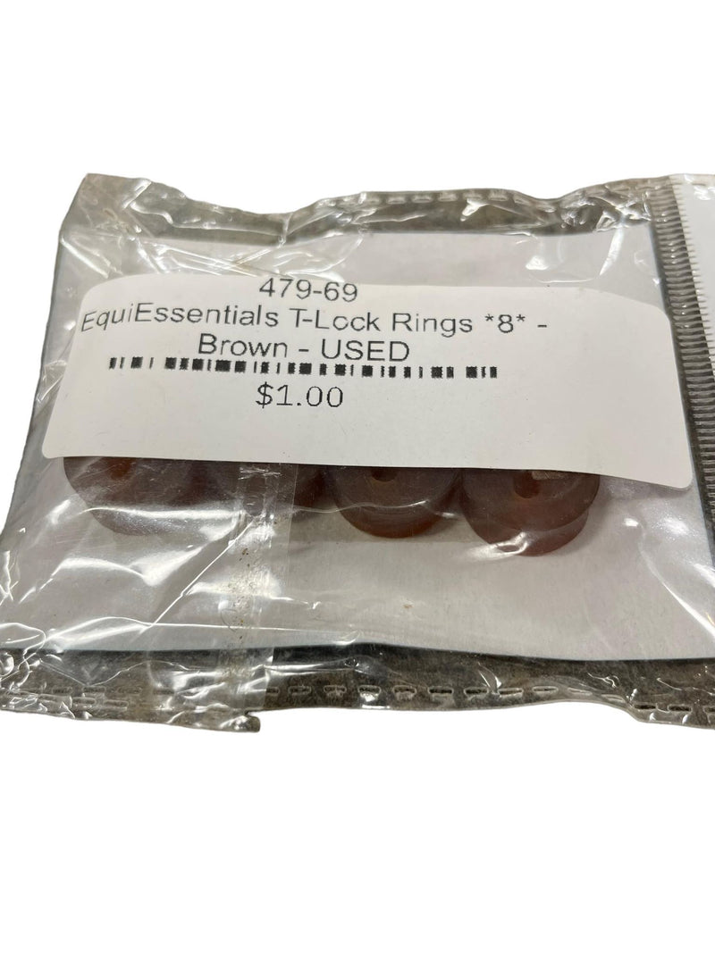EquiEssentials T-Lock Rings *8* - Brown - USED