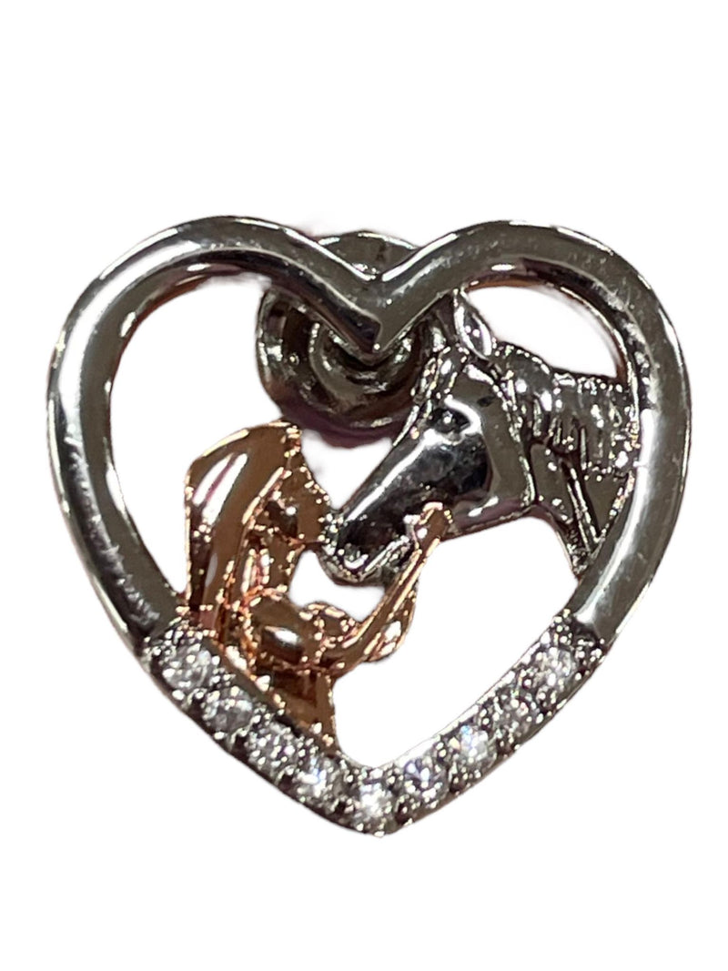 Heart Horse Earrings - SS - USED