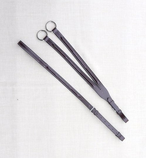 Black Oak Running Martingale Attachment - Round Raised/Fancy Stitched