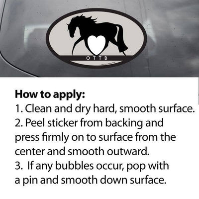 Oval Equestrian Horse Sticker / Off Course / WATERPROOF