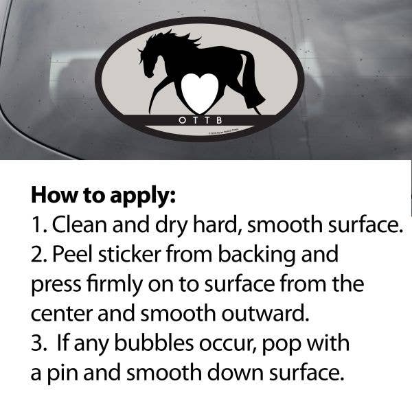Oval Equestrian Horse Sticker / Off Course / WATERPROOF