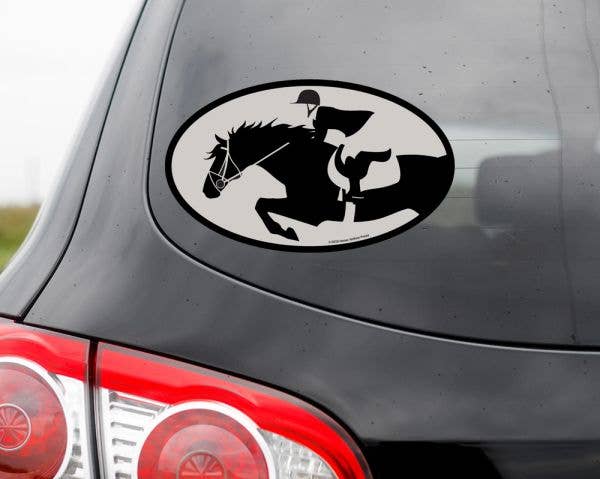 Oval Equestrian Horse Sticker / Grand Prix / WATERPROOF