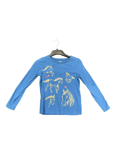 Carter's LS Gold Horse Tee - Blue - Youth 12 - USED