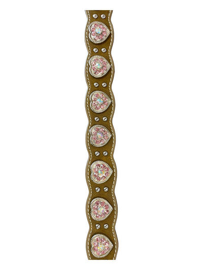 Nocona Belt - Brown/Pink Hearts - 27" - USED