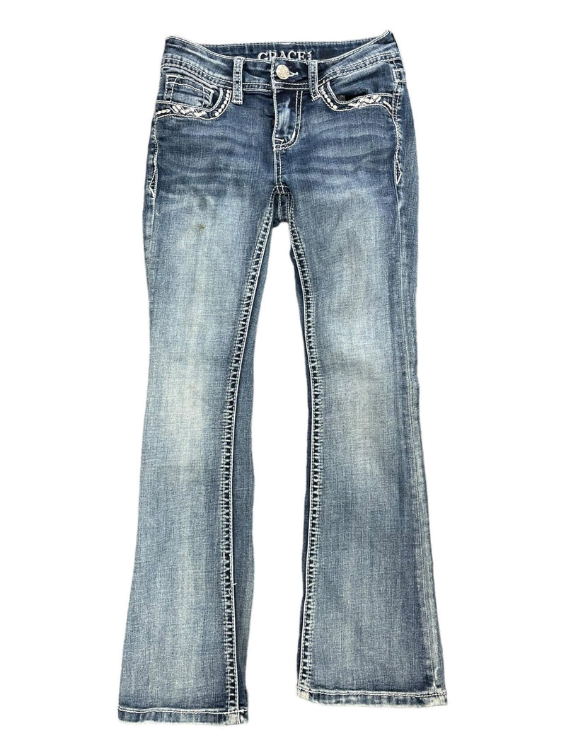 Grace In LA Jeans - Blue Denim - Size Youth 10 - USED