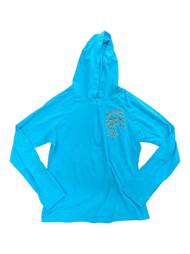 Unbranded 1/4 Zip Sweatshirt - Blue - Est. M - USED
