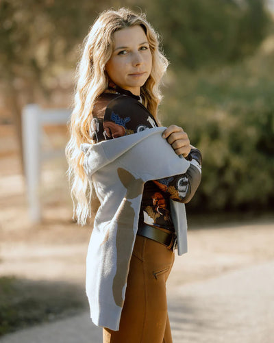 The Deinhardt HERITAGE Sweater - Periwinkle / Cognac