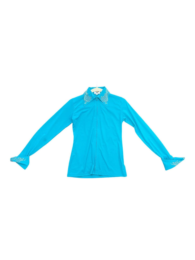 Royal Highness Western Show Shirt - Blue - Youth XL - USED