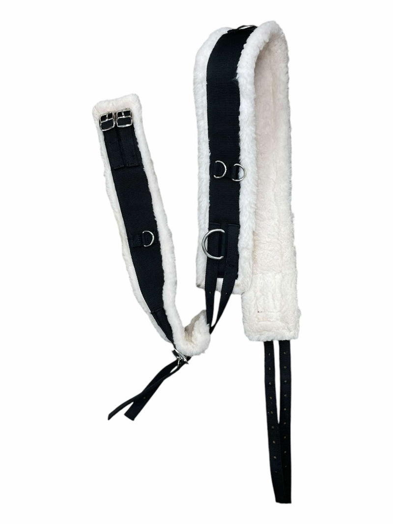 Shires Fleece Lined Surcingle - Black/White - XF - USED