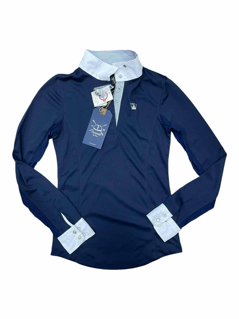 Horze Blaire LS Show Shirt *NWT* - Navy/White - 2 (XXXS) - USED