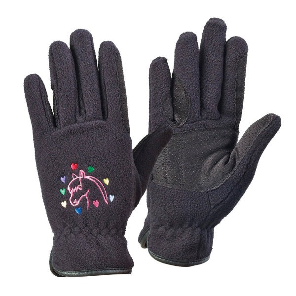 Horse N Heart Fleece Gloves - Child&