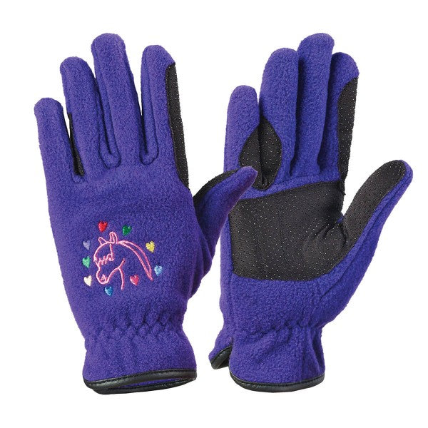 Horse N Heart Fleece Gloves - Child&