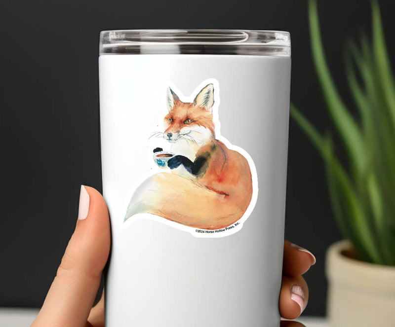 3" Tumbler Fox Sticker / Coffee & Fox / WATERPROOF