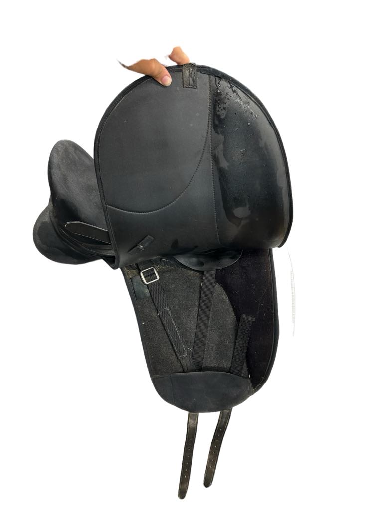 Flex Rider Inga Synthetic Suede Saddle - 17.5 Seat/Easy Change Gullet - Black - USED