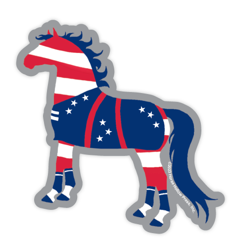 3" Tumbler Horse Sticker / Patriotic American / WATERPROOF