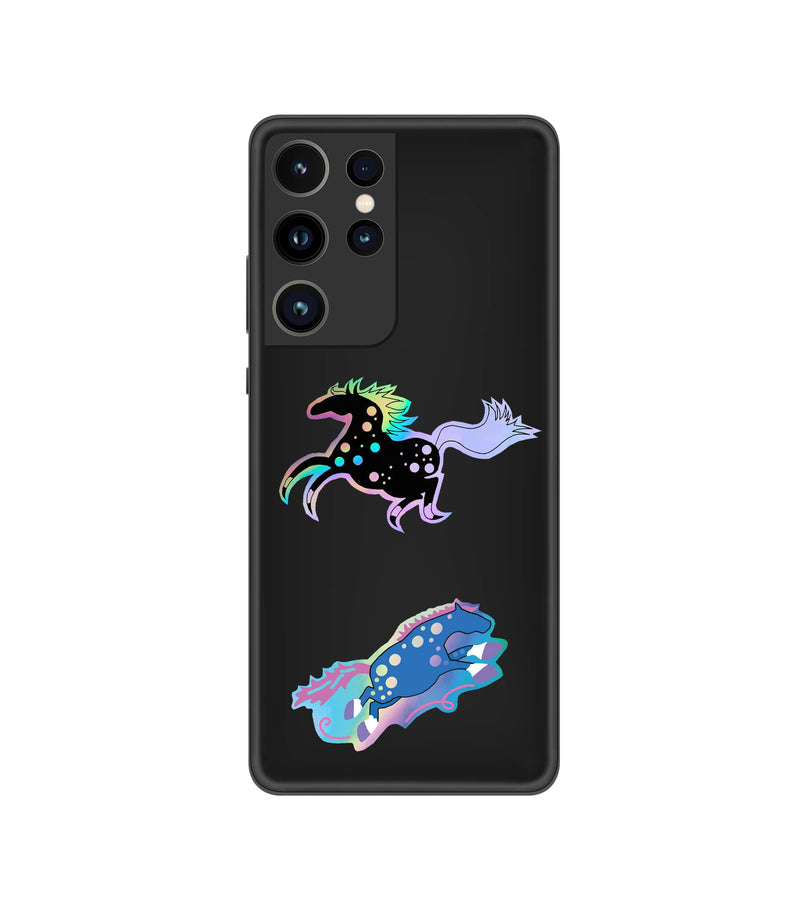 Holographic Sticker Sheet / Love Horse / 4 peel-off stickers