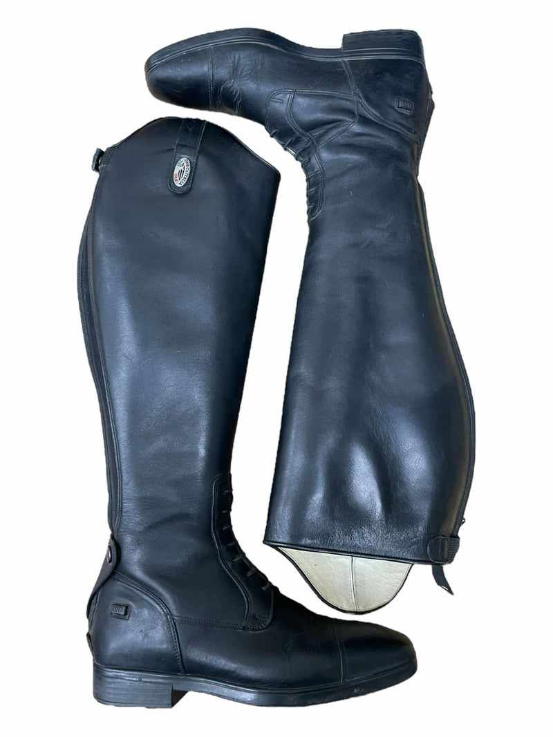 Deniro Amabile Field Boots - Black - 38 (7.5/8), MC Height, XXL Calf - USED