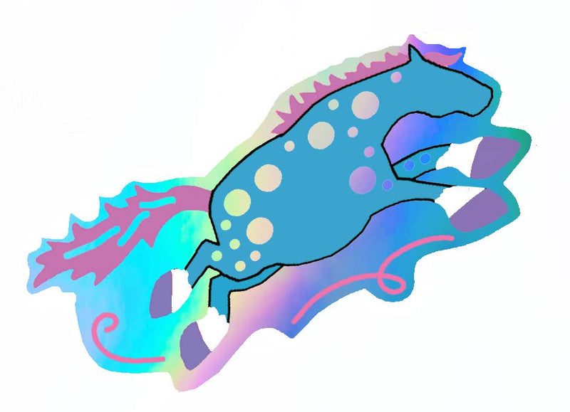 Holographic Sticker Sheet / Love Horse / 4 peel-off stickers